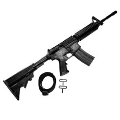 No Brand Hard Poly AR-15 Style Assault Inert Rifle Replica With Fixed Buttstock And Magazine- Set Safe Prop(Ar 15 Style Assault Rifle Inert Hard Poly Rubber Prop Replica With Fixed Buttstock And Magazine)