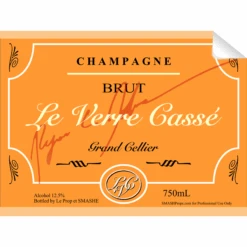La Verre Champagne Bottle Single Self Adhesive Label - License And Royalty Free For Film Use(La Verre Champagne Bottle Single Self Adhesive Label License And Royalty Free For Film Use)