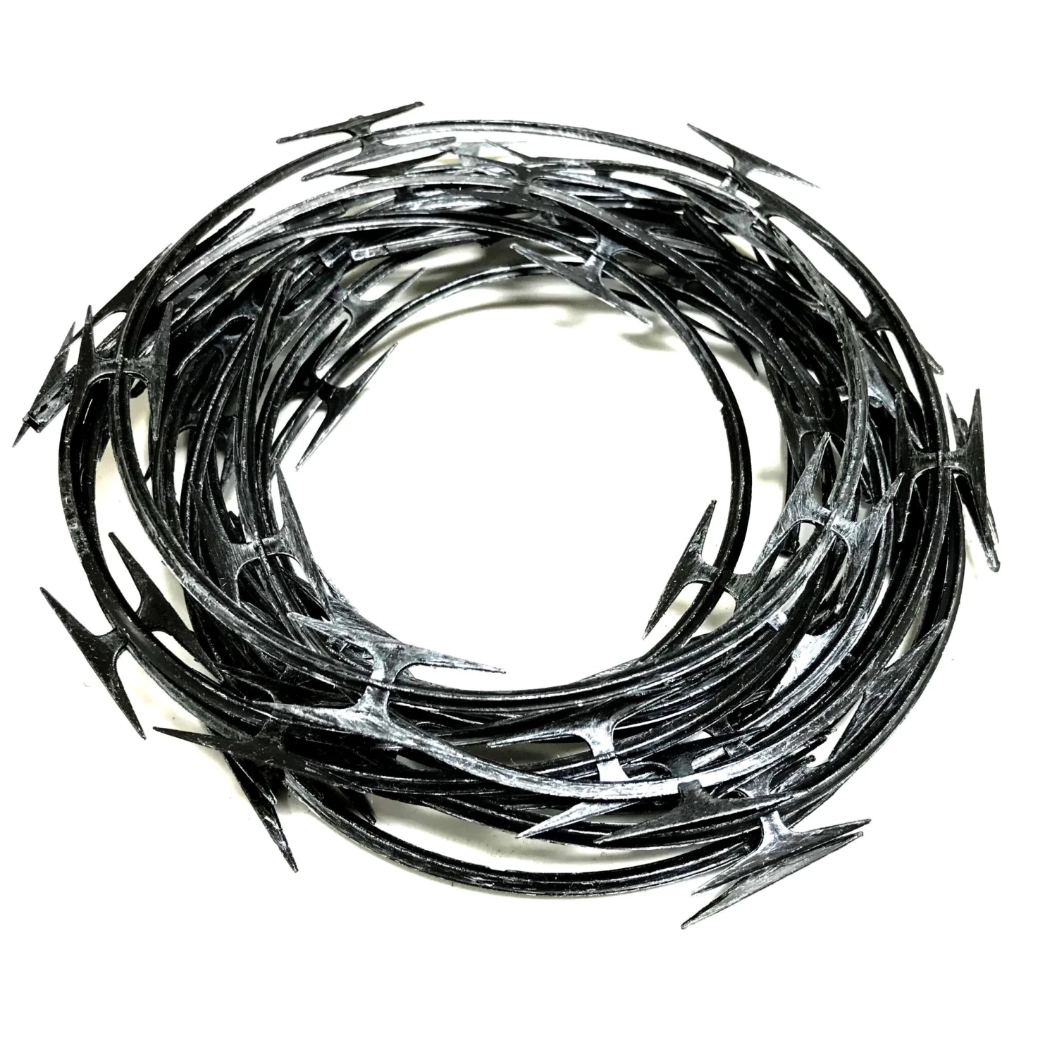Plastic Coiled Imitation Metal Razor Wire 20ft - BLACK(Newrulefx Brand Plastic Coiled Imitation Metal Razor Wire 20ft Black) 3 Plastic Coiled Imitation Metal Razor Wire 20ft - BLACK(Newrulefx Brand Plastic Coiled Imitation Metal Razor Wire 20ft Black)