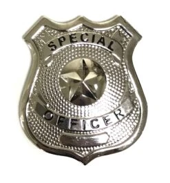 Metal Special Officer Police Style Badge Prop With Pin Back Closure - CHROME(Metal Special Officer Police Style Badge Prop With Pin Back Closure Chrome)
