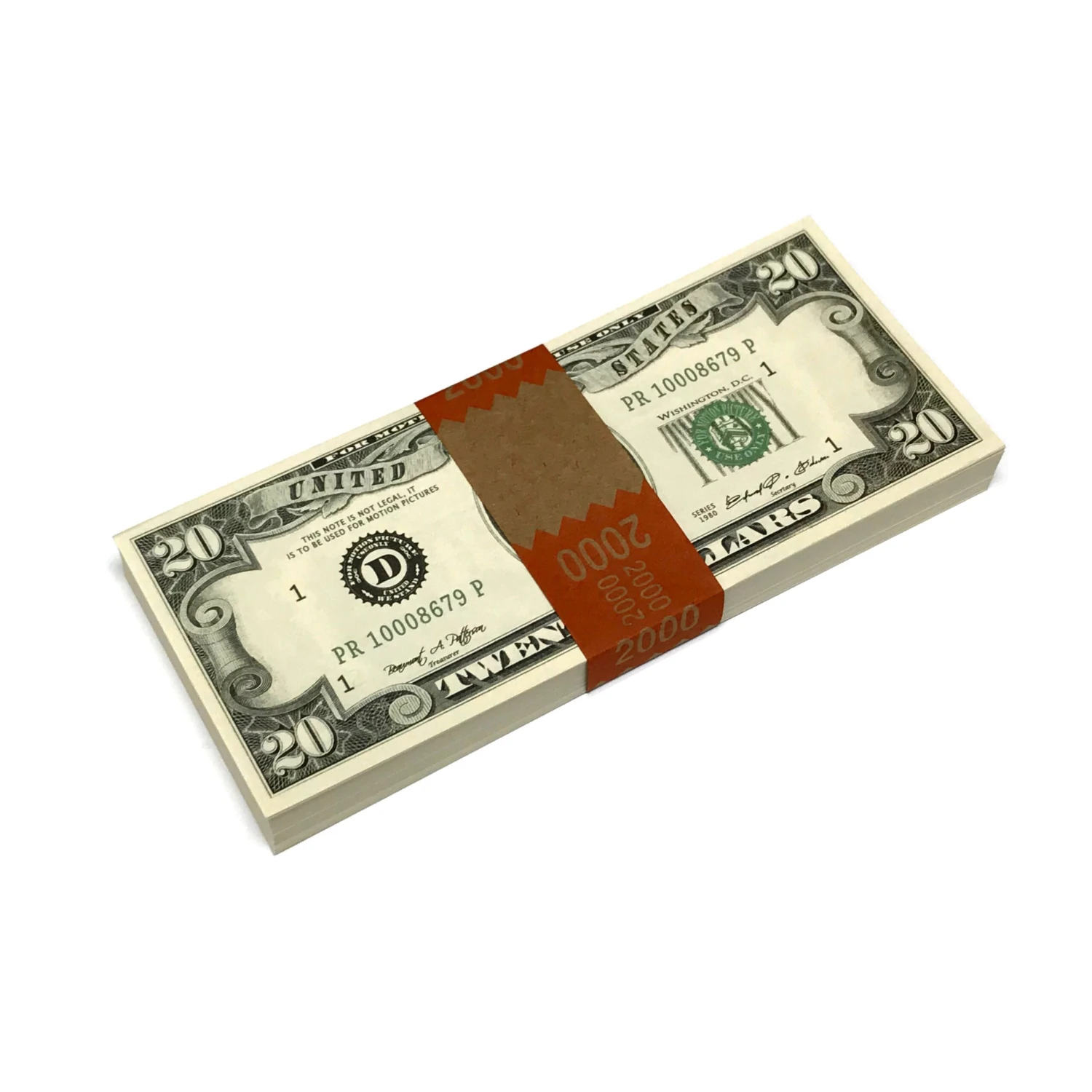 Money Prop - Series 1980 $20's Crisp New $2,000 Full Print Stack(Money Prop Series 1980 20s Crisp New 2 000 Full Print Stack) 3 Money Prop - Series 1980 $20's Crisp New $2,000 Full Print Stack(Money Prop Series 1980 20s Crisp New 2 000 Full Print Stack)