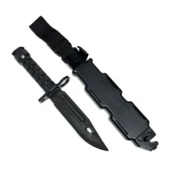 12 Inch Rubber Army M9 Tactical Bayonet Knife Black Stunt Prop With Sheath(12 Rubber Army M9 Tactical Bayonet Knife Black Stunt Prop With Sheath)