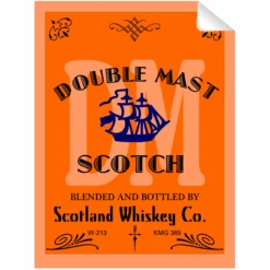 Double Mast Scotch Whiskey Bottle Single Self Adhesive Label - License And Royalty Free For Film Use(Double Mast Scotch Whiskey Bottle Single Self Adhesive Label License And Royalty Free For Film Use)