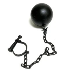Foam Rubber Ball With Plastic Chain & Prop Leg Iron - Action Prop(Newrulefx Brand Foam Rubber Ball With Plastic Chain Prop Leg Iron Special Effects Action Prop)