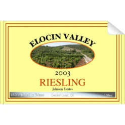 Elocin Valley Riesling Single Self Adhesive Label - License And Royalty Free For Film Use(Elocin Valley Riesling Single Self Adhesive Label License And Royalty Free For Film Use)