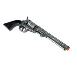 Silver-Engraved Foam Rubber Revolver Prop(Silver Engraved Foam Rubber Revolver Prop) -Newrulefx Store GH24CRevolverBlack003