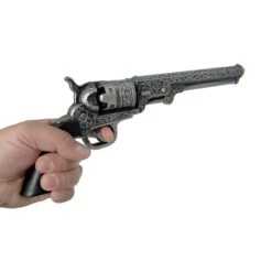 Silver-Engraved Foam Rubber Revolver Prop(Silver Engraved Foam Rubber Revolver Prop) -Newrulefx Store GH24CRevolverBlack004