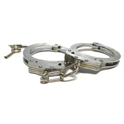 Handcuffs Deluxe Double-Lock Nickel Plated With Key - Fully Functional Locking Prop(Deluxe Double Lock Stainless Steel Chained Handcuffs With Key Fully Functional Locking Prop) -Newrulefx Store ccf375b9 8e18 44ab abc3 67fab3d4bbf7 6072ecb3 96d6 469c ba37 1b3941a332f4