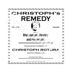 Christoph's Remedy Single Self Adhesive Label - License And Royalty Free For Film Use(Christophs Remedy Single Self Adhesive Label License And Royalty Free For Film Use)