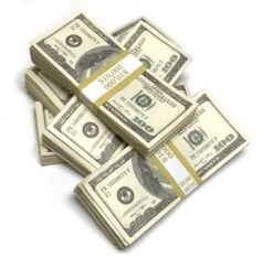 Money Prop - Series 2000 $100's Aged-Look $50,000 Blank Filler 5-Stack Package(Money Prop Series 2000 100s Aged Look 50 000 Blank Filler 5 Stack Package)