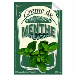 Creme De Menthe Single Self Adhesive Label - License And Royalty Free For Film Use(Creme De Menthe Single Self Adhesive Label License And Royalty Free For Film Use)